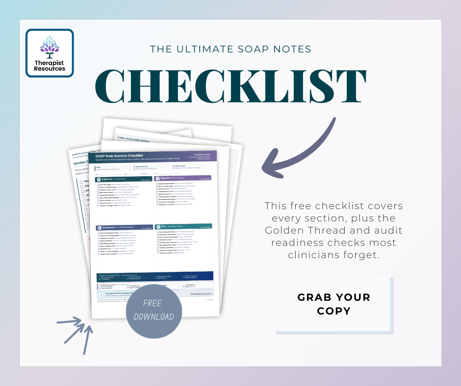 Grab your free soap notes checklist for audit-ready SOAP notes