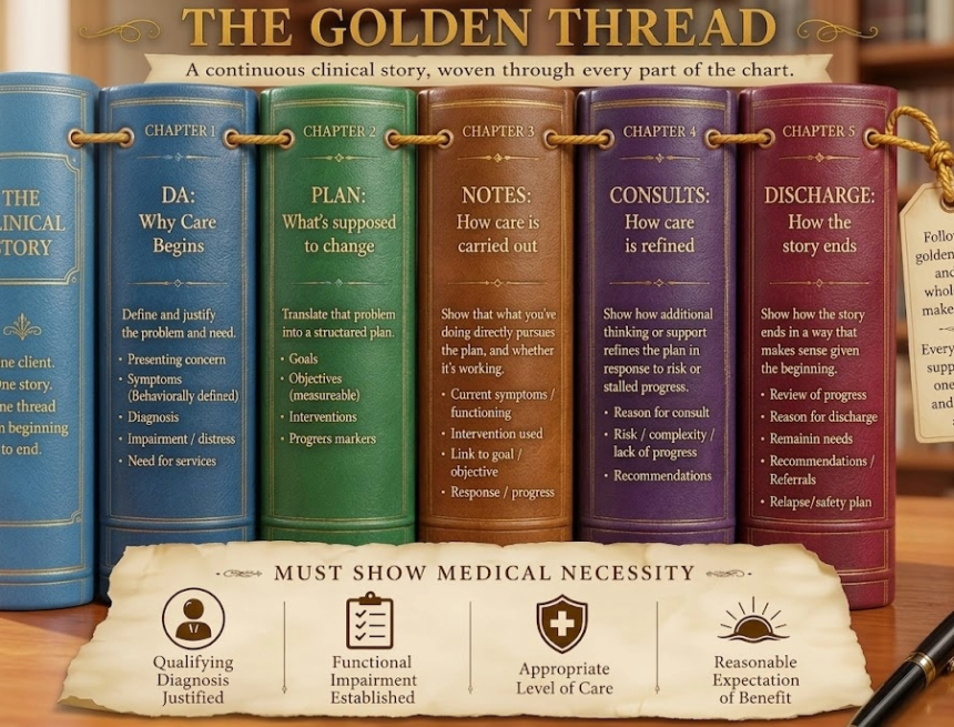 2ca7a439-aa20-4650-a0a6-5c116e20c296 Golden thread woven through chapters of a chart.